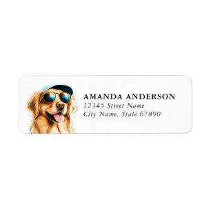 Gouden Retriever Hond Retouradreslabels Etiket
