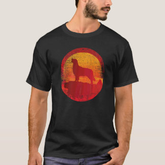 Gouden Retriever Hond Retro Zonsondergang T-shirt