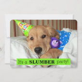 Gouden Retriever Hond Slaapfeestje Slaapfeest Kaart (Voorkant)