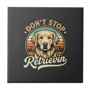 Gouden Retriever Hond Stop Niet Met Ophalen Tegeltje