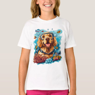 Gouden Retriever Honden Snorkelen Koraalrif T-shirt