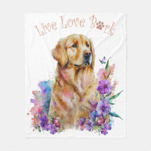 Gouden Retriever Hondenmoeder Bloem Fleece Deken