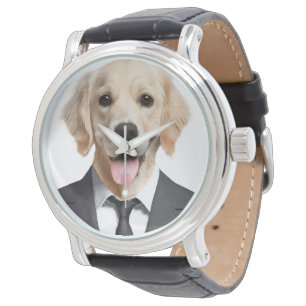 Gouden Retriever in een Pak Horloge