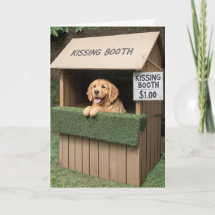 Gouden Retriever In Kissing Booth Kaart