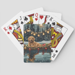 Gouden Retriever Kerst Feestelijke Reis Pokerkaarten