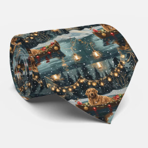 Gouden Retriever Kerst Feestelijke Reis Stropdas