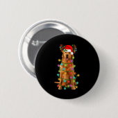 Gouden Retriever Kerstboom Lichten Pyjama Hond Ronde Button 5,7 Cm (Voorkant /achterkant)