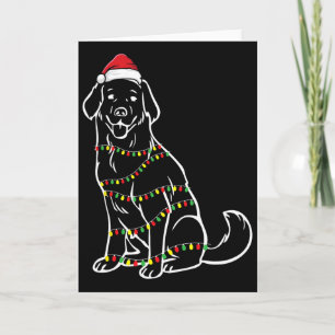 Gouden Retriever Kerstboom Lichtjes X-mas Mooie Kaart