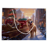 Gouden Retriever Kerstfeest Seizoen Groot Cadeauzakje (Achterkant)
