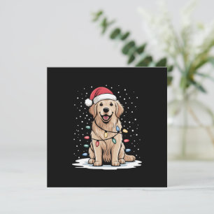 Gouden Retriever Kerstman Kerstboom Lichtjes Kerst Kaart