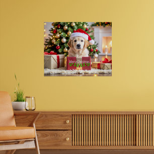 Gouden Retriever Kerstmis Poster