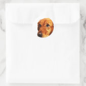 Gouden Retriever Lage Polykunst Ronde Sticker (Tas)