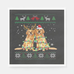 Gouden retriever Lelijke Kersthond Grappig Kerstge Servet