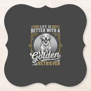 Gouden Retriever Leven Is Beter Hond Kartonnen Onderzetters