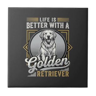 Gouden Retriever Leven Is Beter Hond Tegeltje