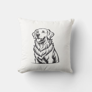 Gouden Retriever Lijn Kunst Worp Kussen