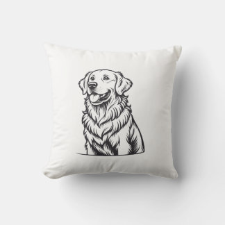 Gouden Retriever Lijn Kunst Worp Kussen