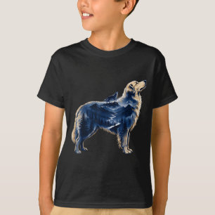 Gouden retriever maanverlichte wildernis berg t-shirt