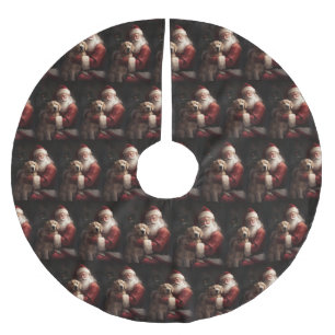 Gouden Retriever met Kerstman Kerstmis Kerstboom Rok