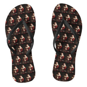 Gouden Retriever met Kerstman Kerstmis Teenslippers