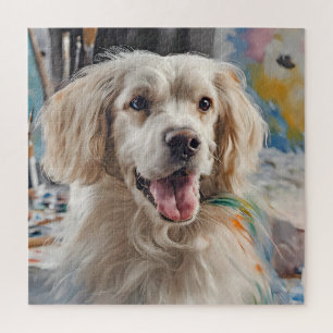 Gouden Retriever met verfvlekken Legpuzzel
