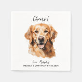Gouden Retriever Moderne Hond Bruiloft Cocktail Servet (Voorkant)