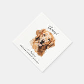 Gouden Retriever Moderne Hond Bruiloft Cocktail Servet (Hoek)