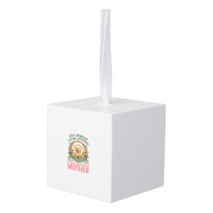 Gouden Retriever Moeder Hond Zonnebloemen Bijen_1 Kubus Ornament