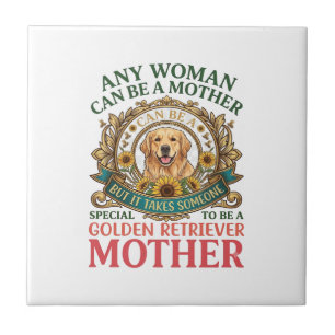 Gouden Retriever Moeder Hond Zonnebloemen Bijen_1 Tegeltje
