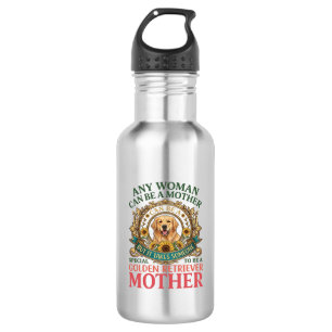 Gouden Retriever Moeder Hond Zonnebloemen Bijen_1 Waterfles