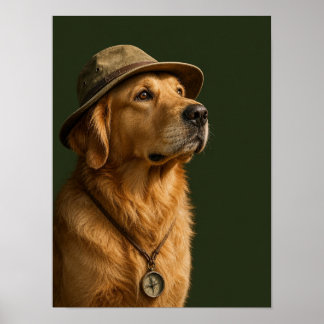 Gouden Retriever Muur Kunst — Ontdekkingsreiziger Poster