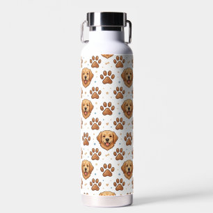 Gouden Retriever Patroon Mopshond Pootafdrukken Waterfles