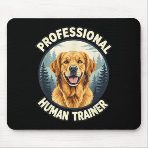Gouden Retriever Professionele Menselijke Trainer Muismat