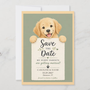 Gouden Retriever Puppy Hond Mooie Huwelijk Save The Date