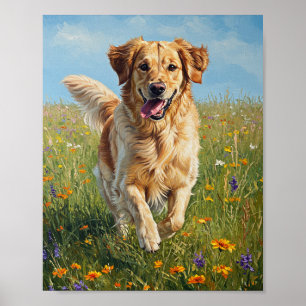 Gouden Retriever Ren Impressionistische Kunst Poster