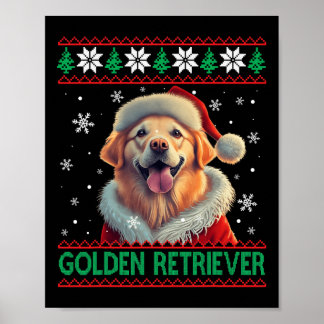 Gouden Retriever Santa Hat Lelijke Kerstmis Poster