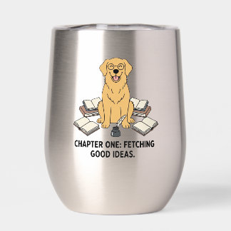 Gouden Retriever Schrijver Hond Inkt Ideeën Design