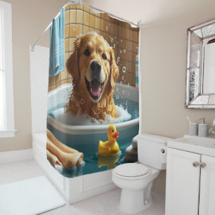 Gouden Retriever Slordige Slaap Mopshond Grappig Douchegordijn