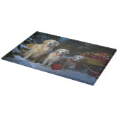 Gouden Retriever Sneeuwslee Kerst Decor Snijplank (Hoek)