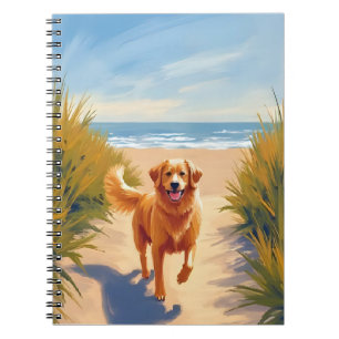Gouden Retriever Strandpad Ocean Dog Huisdier Notitieboek