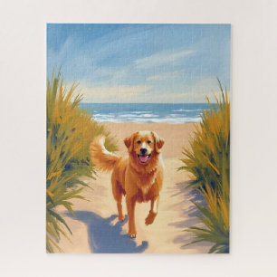 Gouden Retriever Strandpad Ocean Dog Pet Legpuzzel