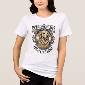 Gouden Retriever Thuiscomfort Vintage Gravure Doe Tri-Blend Shirt