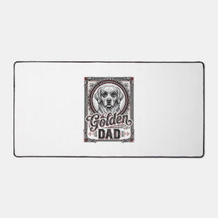 Gouden Retriever Vader Vintage Gravure Ontwerp_1 Bureaumat