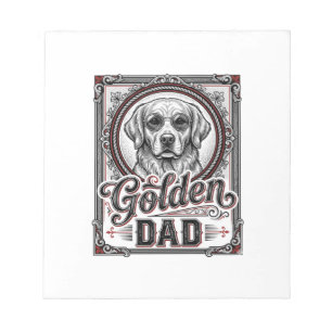 Gouden Retriever Vader Vintage Gravure Ontwerp_1 Notitieblok