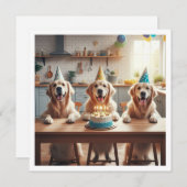 Gouden retriever verjaardagskaart, Hond verjaardag Kaart (Voorkant / Achterkant)