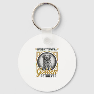 Gouden Retriever Vintage Gravure Hond Liefhebber S Sleutelhanger