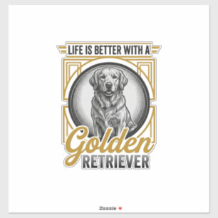 Gouden Retriever Vintage Gravure Hond Liefhebber S Sticker