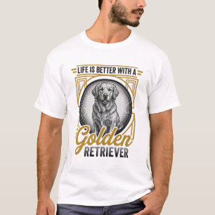 Gouden Retriever Vintage Gravure Hond Liefhebber S T-shirt