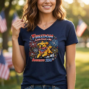Gouden Retriever Vuurwerk 250ste Verjaardag T-shirt