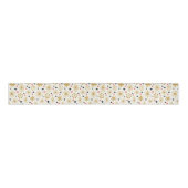 Gouden Retro Sterren en Rode Bessen Grosgrain Lint (Voorkant)
